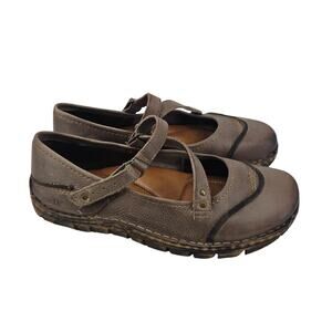 Kalso Earth Nexus Leather Mary Jane Shoe Brown Gray Womens 8.5 B Boho Gorpcore